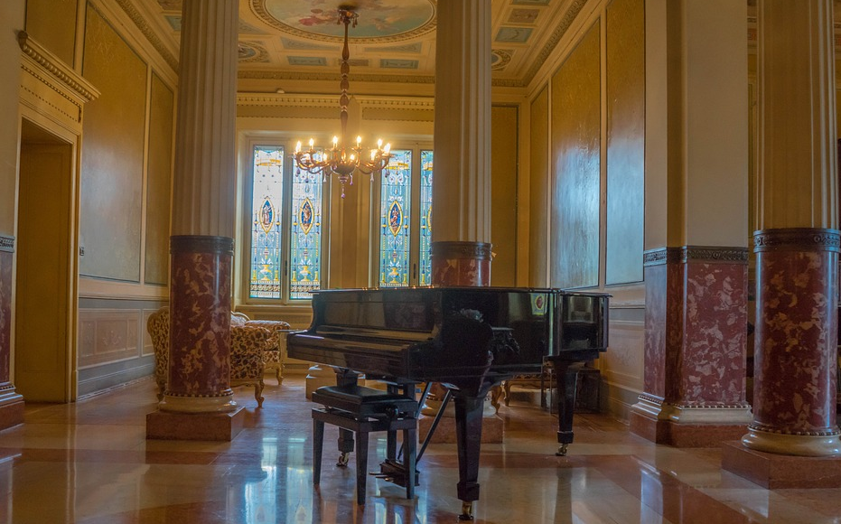 piano in a room